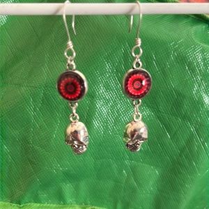 22164 Pink skull earrings